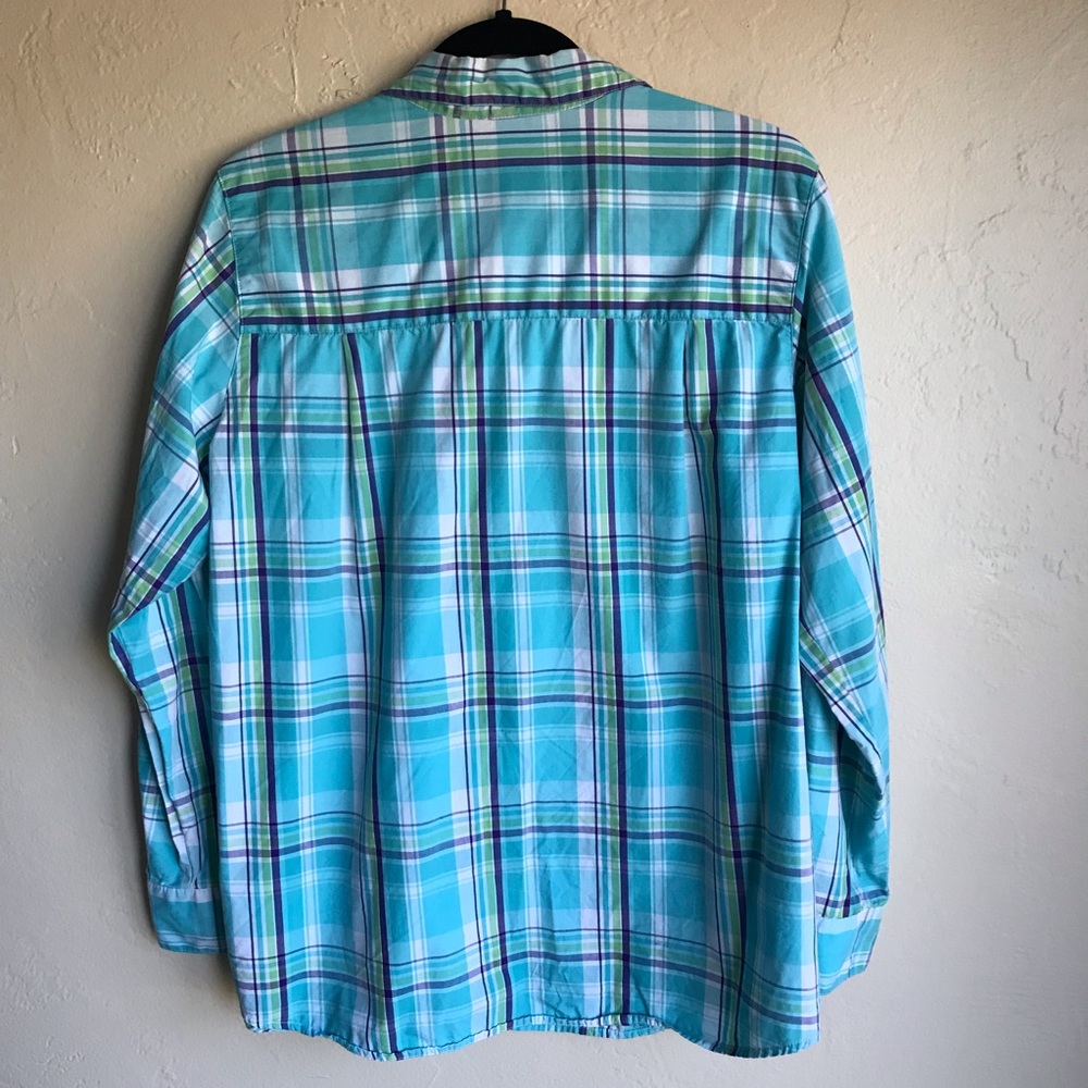 Cascade Blue Plaid Blouse - Picture 6 of 6